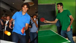 Tennis Players Playing Ping-Pong