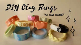 DIY Colorful Air Dry Clay Rings *Pinterest & TikTok*