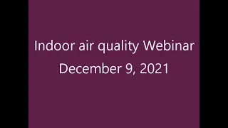 Indoor Air Quality Webinar