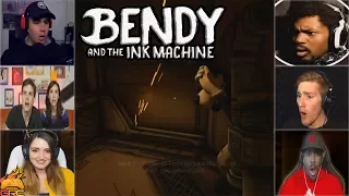 Gamers Reactions to The Elevator Fall (Part 1) | Bendy and The Ink Machine - Chapter 3