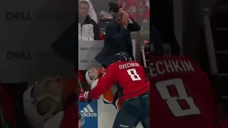 Ovechkin drapes Pelech over the boards!