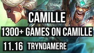 CAMILLE vs TRYNDAMERE (TOP) (DEFEAT) | 7 solo kills, 1300+ games | EUW Diamond | v11.16