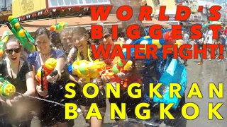 Biggest Water Fight in The World! - Songkran in Bangkok - Silom Road & Khao San Road