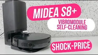 Midea S8+ robot vacuum cleaner with self-cleaning and vibration for wet cleaning | Review /Tests 🔥