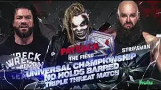 The Fiend vs Strowman vs Reigns - FULL MATCH - por el titulo universal - WWE Payback 2020 En Español