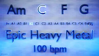 Backing Track in A Minor - Am C F G - Soft Epic Heavy Metal - 100 bpm