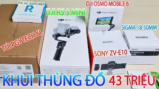 Combo Quay Vlog - Máy Ảnh Sony ZV-E10, Gimbal DJI RS 3 Mini, DJI Osmo Mobile 6, Lens Sigma 18-50mm