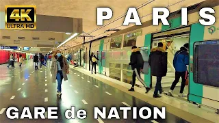 🇫🇷Paris Gare de Nation RER A【4K】- Double-decker Commuter Train - November 2021