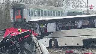 Wypadek w Warlubiu na przejeździe kolejowym