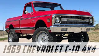 1969 Chevrolet C-10 4x4, Red, 350ci EFI, Automatic, AC, Restored Stock #1159