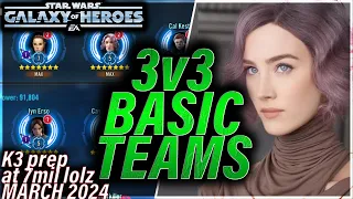 HOW TO WIN IN KYBER 3 WITH BASIC TEAMS AND VERY FEW GLs (March 2024) #swgoh #starwars #gac