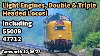 Light Engines, DOUBLE & TRIPLE Headed Loco Workings - Inc 55009 & 47712 Tamworth 12/06/23