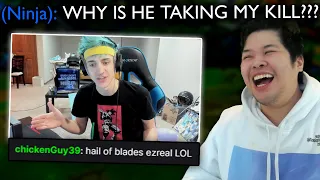 ANALYZING NINJA PLAYING LEAGUE OF LEGENDS, but why Hail of Blades Ezreal..?