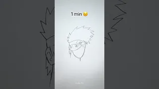 How to Draw Kakashi Hatake in 10sec, 10mins, 10hrs #shorts