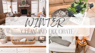 WINTER FAMILY ROOM DECORATE WITH ME | AFTER CHRISTMAS DECORATING IDEAS 2023