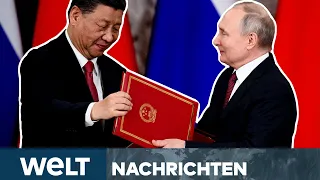 XI IN MOSKAU: Schulterschluss zwischen China und Russland - Drohungen gegen den Westen I WELT STREAM