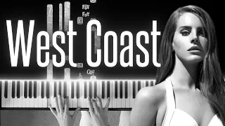 West Coast Lana Del Rey - HARD Piano Tutorial