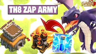 Town Hall 8 Zap Dragon Strategy 2021 | Best and Easy Army for Pushing/Farming/War | Shahzex | (COC)