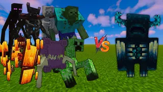 WARDEN vs 3x EVERY MUTANT MONSTER - Minecraft Mob Battle 1.19.2