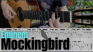 Eminem - MockingBird | Easy Fingerstyle Guitar Tab (the Lullaby part)