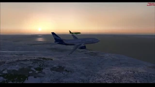 Microsoft Flight Simulator X-Online "Полет по сети" ( три самолета)