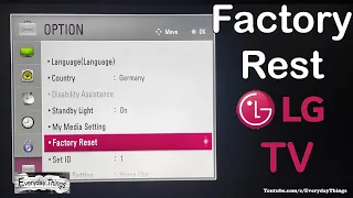 How to reset LG TV to factory settings, and do the First time installation (Non-Smart TV)