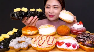 🍩Dunkin Donut😍 던킨 라이브 도넛 종류별 먹방❤  [Strawerry,Milk,Cream Brules,Chocolate,Egg Benedict] Mukbang