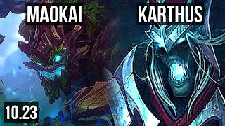 MAOKAI vs KARTHUS (TOP) | 9/0/10, 6 solo kills, Legendary, 300+ games | KR Diamond | v10.23