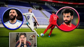 COLOQUEI BENZEMA VS SALAH NO DESAFIO DO CHUTE FENOMENAL DO EFOOTBALL!!!