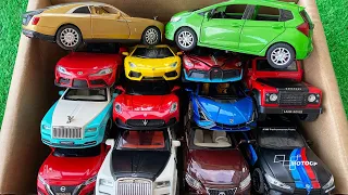 BOX FULL of model cars, rolls royce, honda fit, lamborghini, supra, nissan, bugatti.