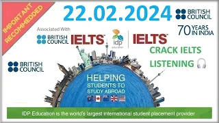 BRITISH COUNCIL IELTS LISTENING PRACTICE TEST - 22.02.2024