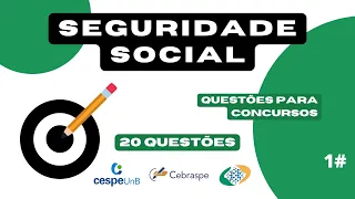 20 QUESTÕES - #1 - SEGURIDADE SOCIAL - #concursos #estudar #inss #seguridadesocial #CESPE #cebraspe