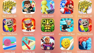 Tom Time Rush,Ben 10,Coin Rush,Mario Run,Temple Run 2,Run Race 3D,BRIM,Giant Rush,Gun Clash 3D....