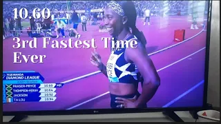 Shelly-Ann Fraser-Pryce wins Lausanne Diamond League 100m Race. Jamaica 1 2 3 Again!