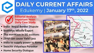 Daily Current Affairs For UPSC CSE | Edukemy | 17th January