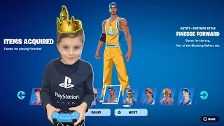 Gifting My 10 Year Old Kid NEW Fortnite NBA Basketball Skins Unlocking ALL Nba Outfits & NEW Emote