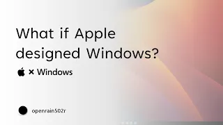 What If Apple Designed Windows? (concept)