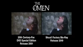 The Omen 1976 the killer storm scene DVD and Blu-ray comparison