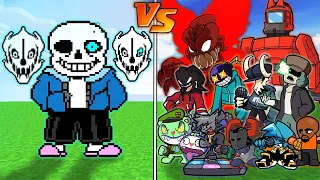 Undertale Sans vs All Friday Night Funkin` | Animation Battle | Minecraft