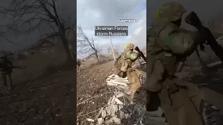 First person shooter. Ukrainian Forces storm Russian. Insane footage! #shorts #warinukraine #kyiv