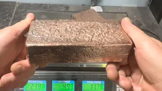 Melting copper plumbing pipes and quenching in candle wax
