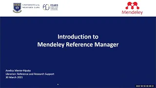 Introduction to Mendeley Reference Manager