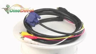 5ft 1.5m Gold HDMI to 3RCA+VGA Adapter AV Cable  from Dinodirect.com