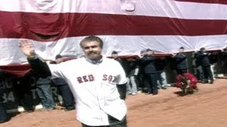 DET@BOS: Bill Buckner throws the out first pitch