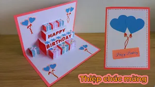 Cách làm thiệp sinh nhật 3d/ Birthday card/ Easy birthday card