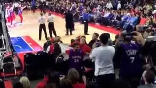 GUY FAILS AT RIPPING SHIRT HULK HOGAN STYLE AT BASKETBALL GAME!