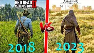 ASSASINS CREED MIRAGE (2023) VS RED DEAD REDEMPTION 2 (2018) Physics & Detail Comparison XSX 4k60fps