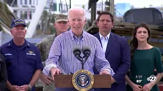 President Biden surveys areas damaged by Hurricane Ian, meets Gov. DeSantis in visit to Florida