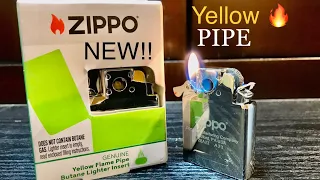 NEW!! Zippo Yellow Flame Pipe Insert Unboxing & Review.