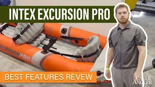 Intex Excursion Pro 🎣 Tandem Inflatable Fishing Kayak 📈 Specs & Features Review and Walk-Around 🏆